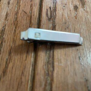 Vintage Men's Sterling Silver Swank Tie Clip w/ CZ Stone
